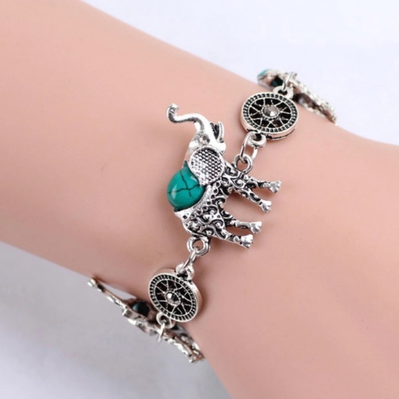 Antique Turquoise Elephant Jewelry Set - Picture 2 of 6